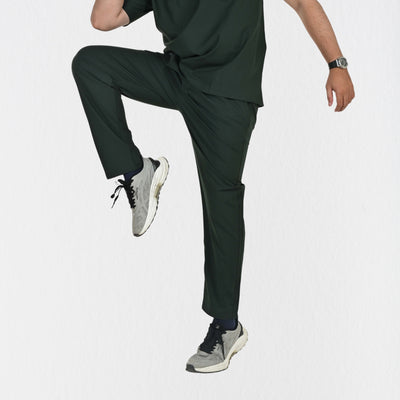 Men UltraFlex 4 Way Stretch 5 Pocket Scrub Bottom - Forest Green