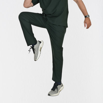 Men UltraFlex 4 Way Stretch 5 Pocket Scrub Bottom - Forest Green