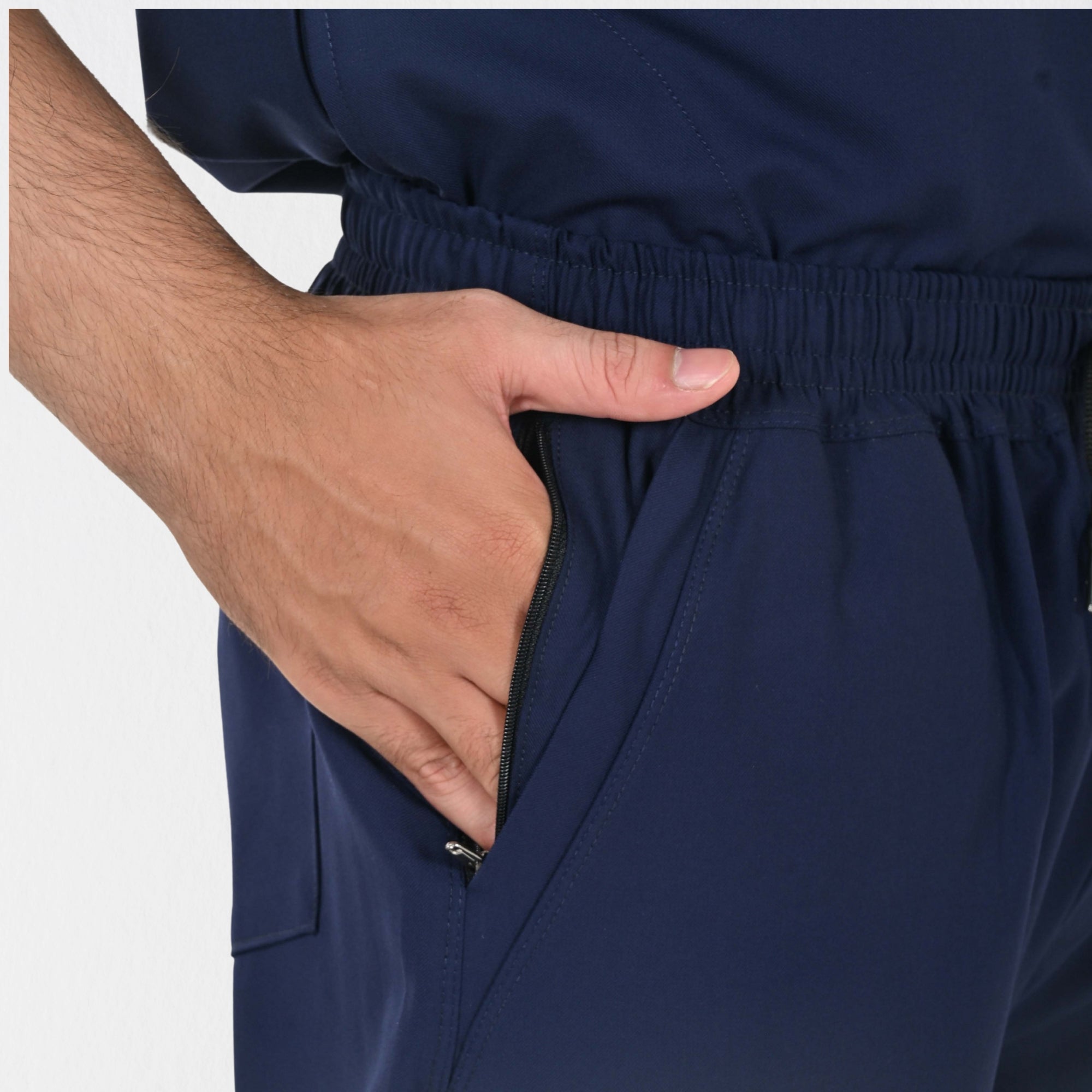 Men UltraFlex 4 Way Stretch 5 Pocket Scrub Bottom - Navy Blue