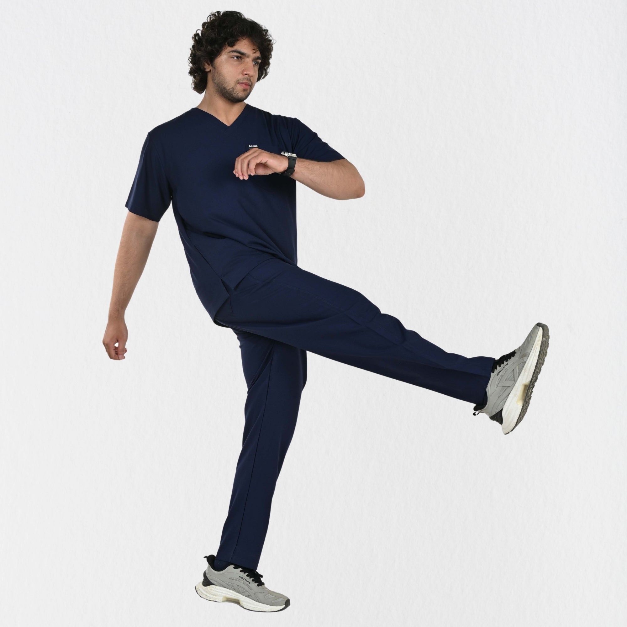 Men UltraFlex 4 Way Stretch 5 Pocket Scrub Bottom - Navy Blue