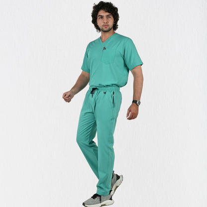 Men UltraFlex 4 Way Stretch 5 Pocket Scrub Bottom - Surgical Green