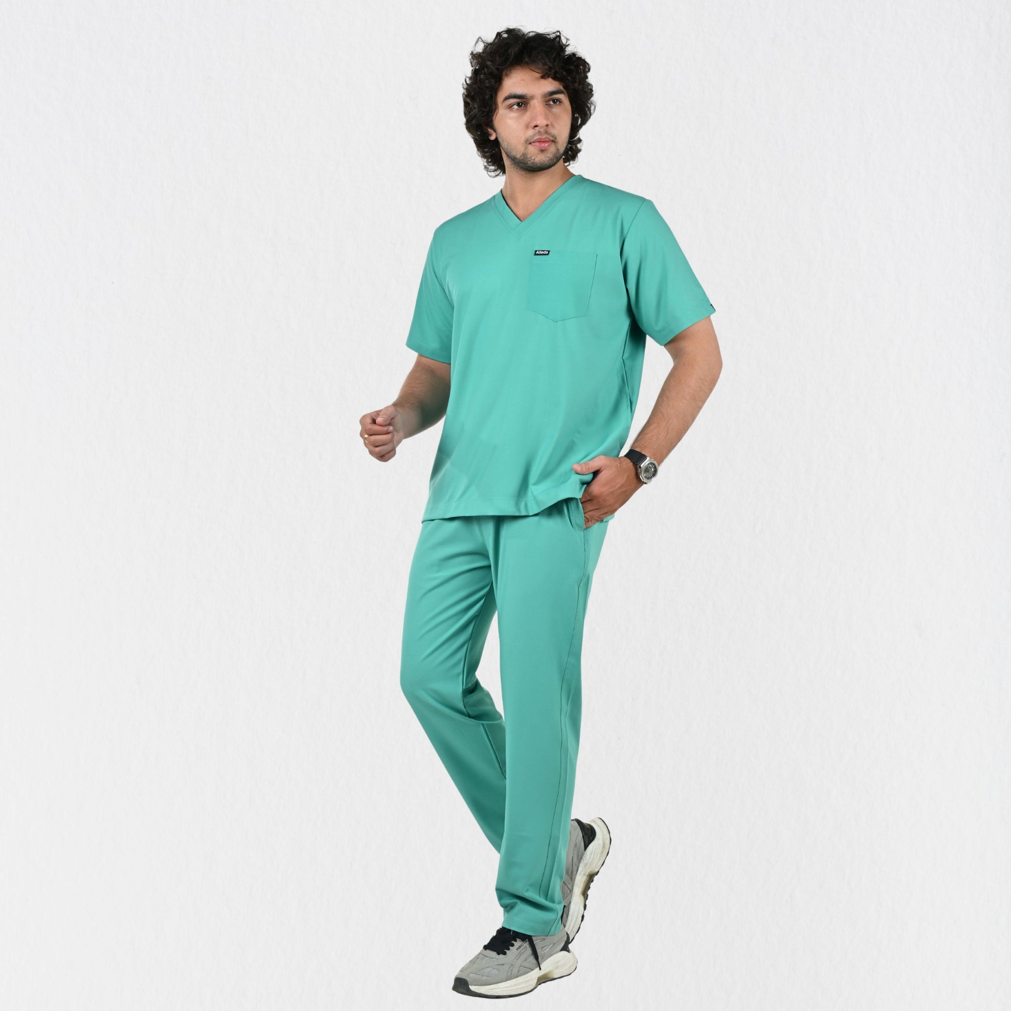 Men UltraFlex 4 Way Stretch 5 Pocket Scrub Bottom - Surgical Green