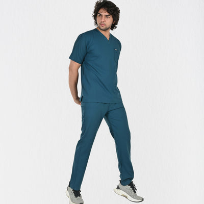 Men UltraFlex 4 Way Stretch 5 Pocket Scrub Bottom - Teal