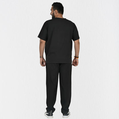 Men UltraFlex 4 Way Stretch 8 Pocket V Neck Scrub Set - Black