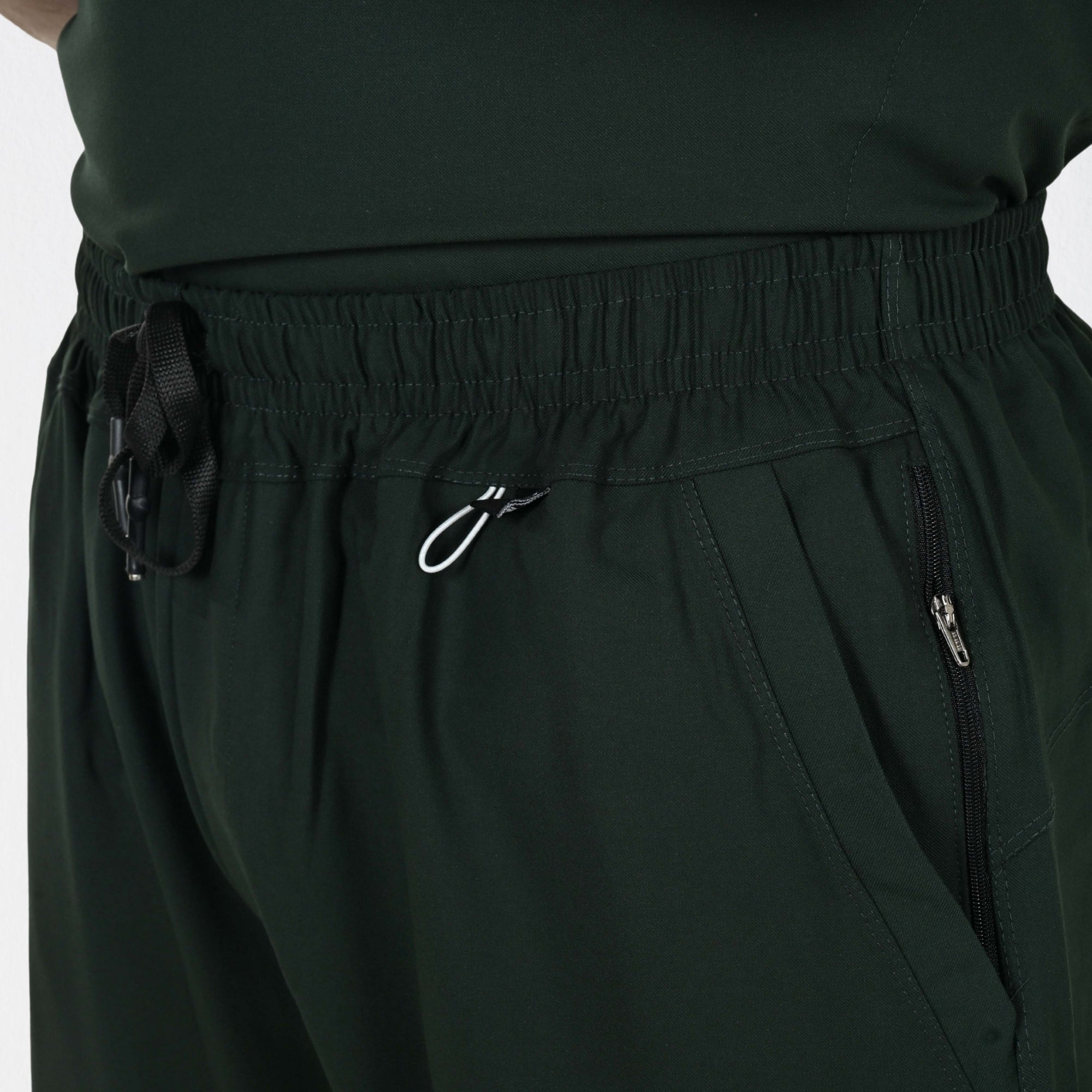 Men UltraFlex 4 Way Stretch 8 Pocket V Neck Scrub Set - Forest Green