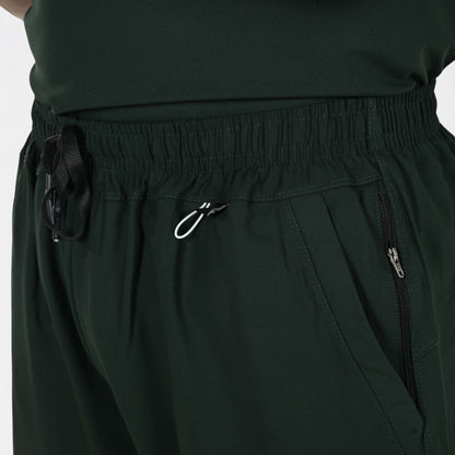 Men UltraFlex 4 Way Stretch 8 Pocket V Neck Scrub Set - Forest Green