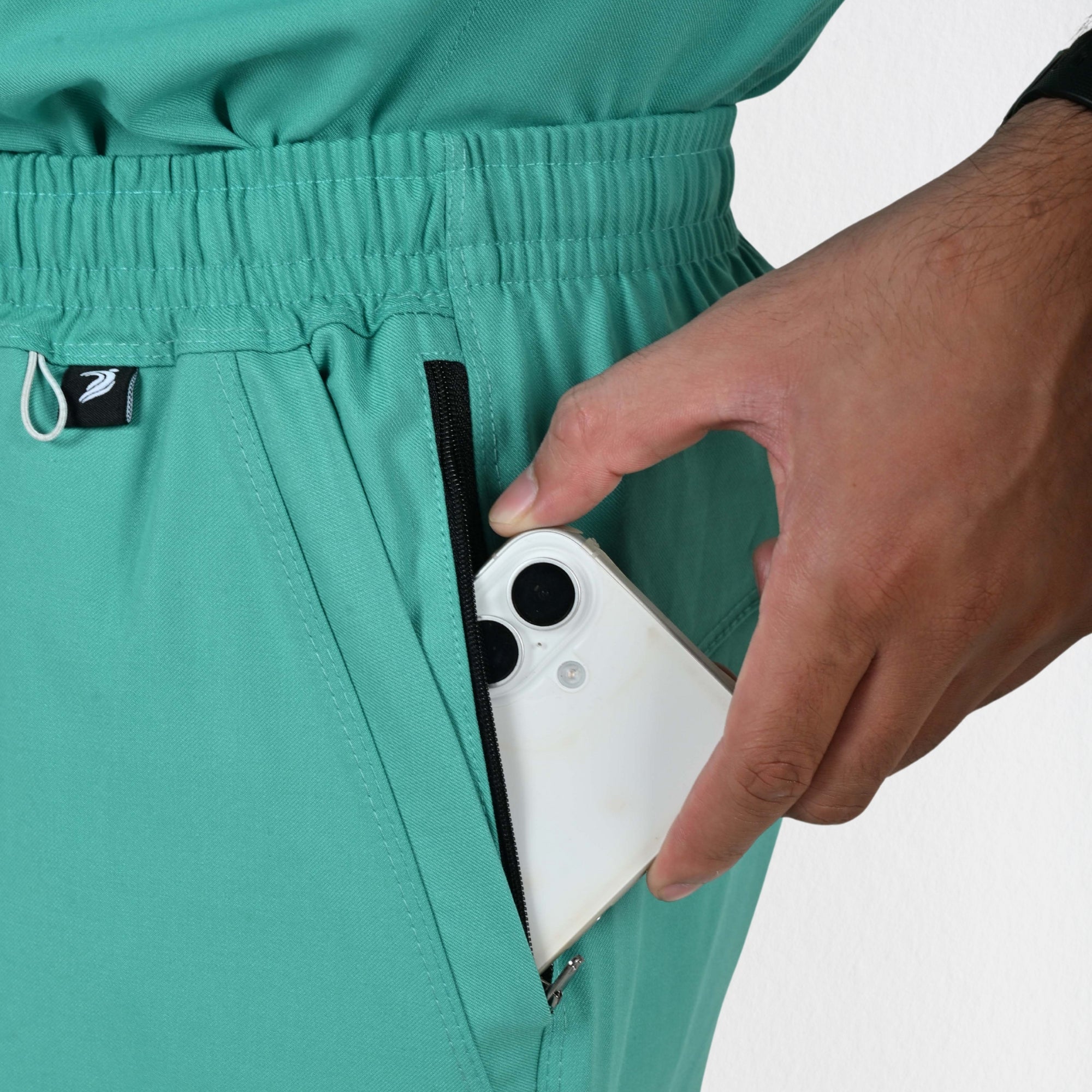 Men UltraFlex 4 Way Stretch 8 Pocket V Neck Scrub Set - Surgical Green