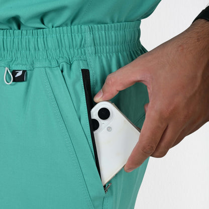 Men UltraFlex 4 Way Stretch 8 Pocket V Neck Scrub Set - Surgical Green