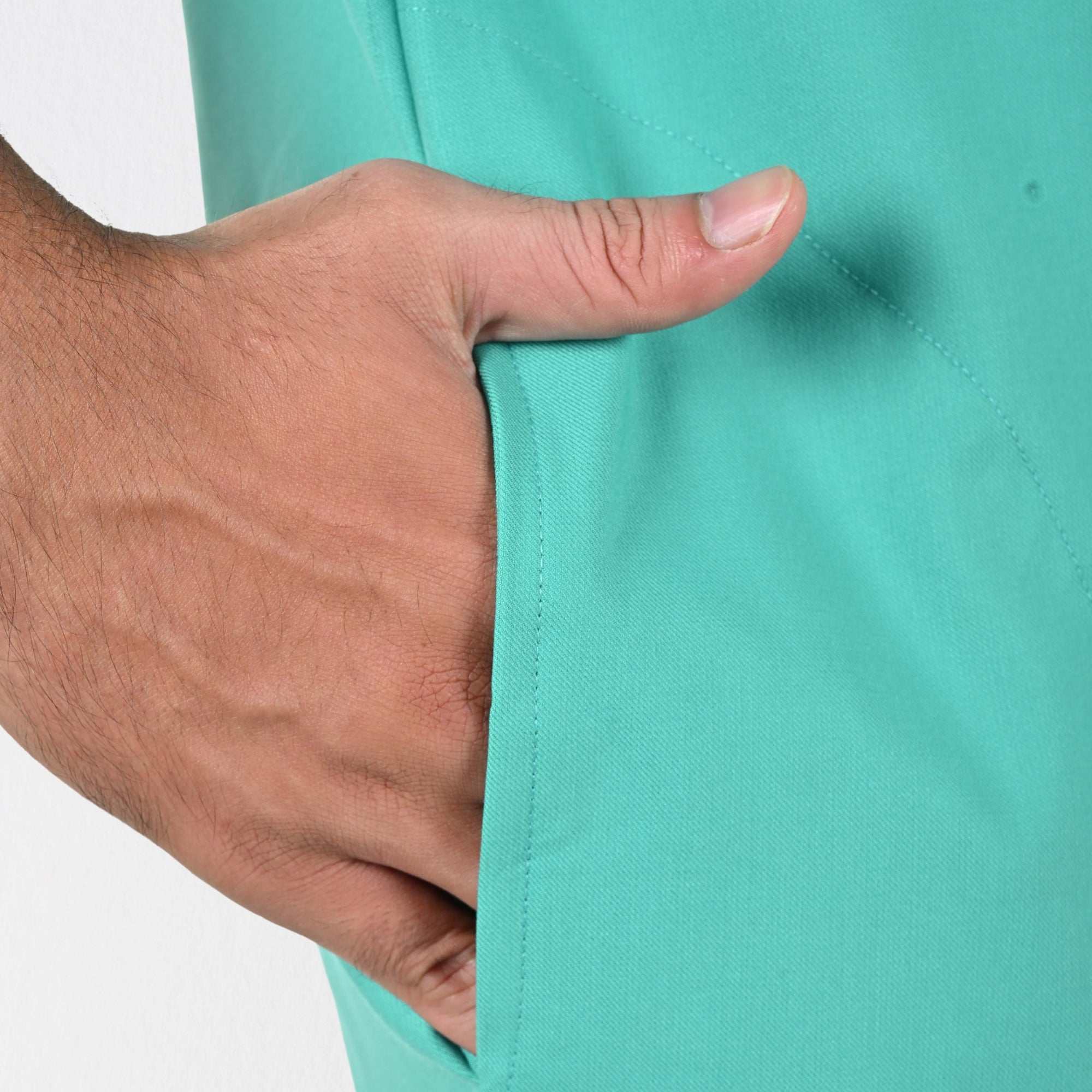 Men UltraFlex 4 Way Stretch 8 Pocket V Neck Scrub Set - Surgical Green