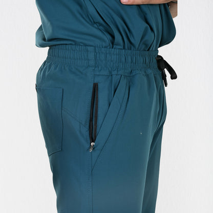 Men UltraFlex 4 Way Stretch 8 Pocket V Neck Scrub Set - Teal