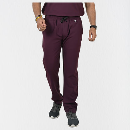 Men UltraFlex 4 Way Stretch 5 Pocket Scrub Bottom - Wine