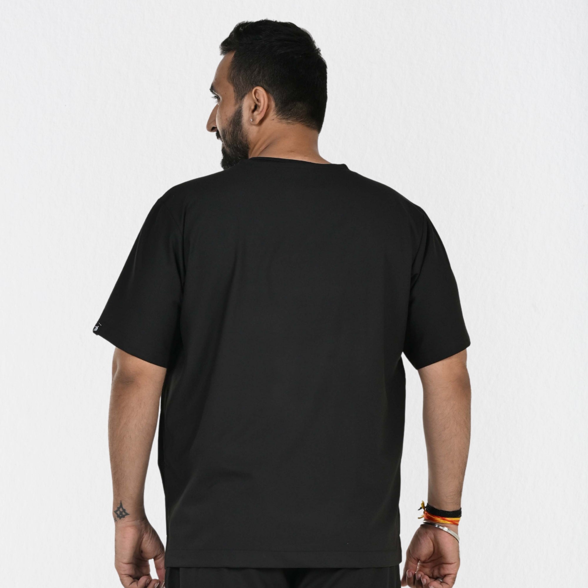 Men UltraFlex 4 Way Stretch 3 Pocket V Neck Scrub Top - Black