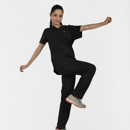 Women UltraFlex 4 Way Stretch 5 Pocket Scrub Bottom - Black