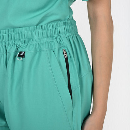Women UltraFlex 4 Way Stretch 5 Pocket Scrub Bottom - Surgical Green