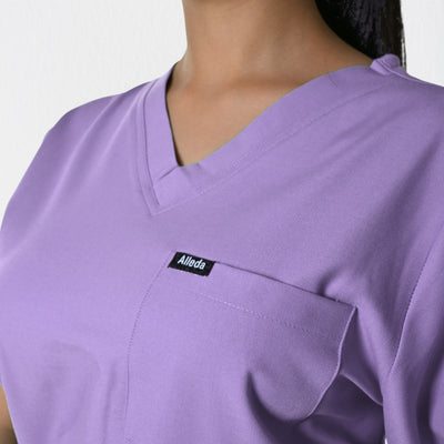Women UltraFlex 4 Way Stretch 8 Pocket V Neck Scrub Set - Lavender