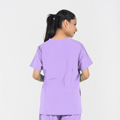 Women UltraFlex 4 Way Stretch 3 Pocket V Neck Scrub Top - Lavender
