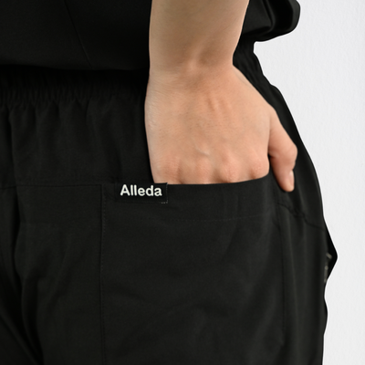 Women PrimaFlex 4 Way Stretch 8 Pocket V Neck Scrub Set - Black