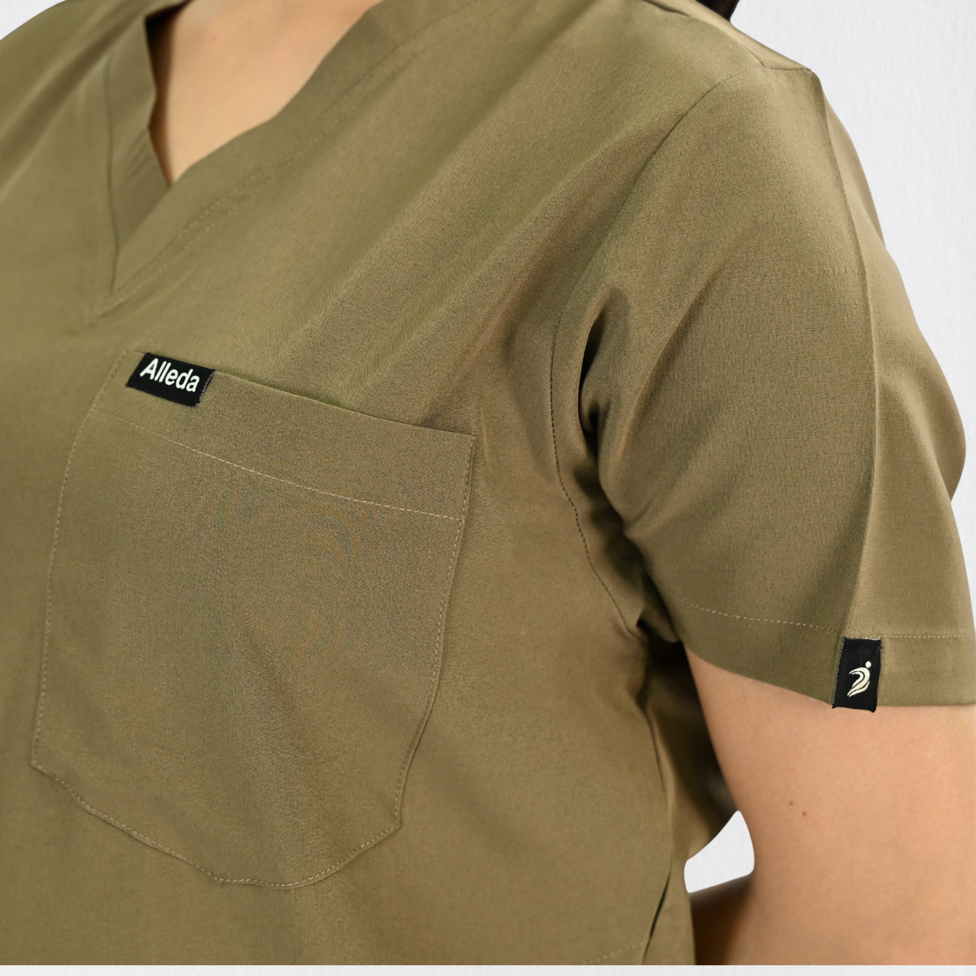 Women PrimaFlex 4 Way Stretch 3 Pocket Scrub Top - Khaki