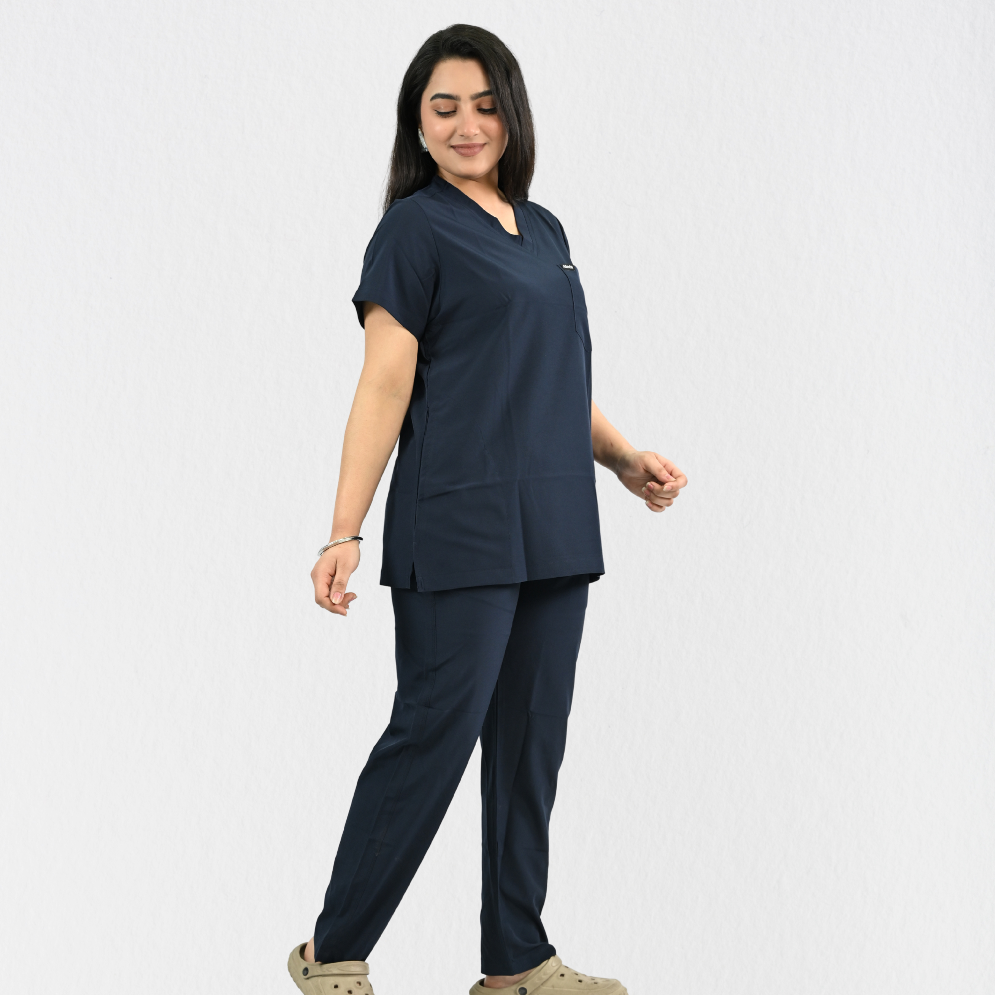 Women PrimaFlex 4 Way Stretch 5 Pocket Scrub Bottom - Navy Blue