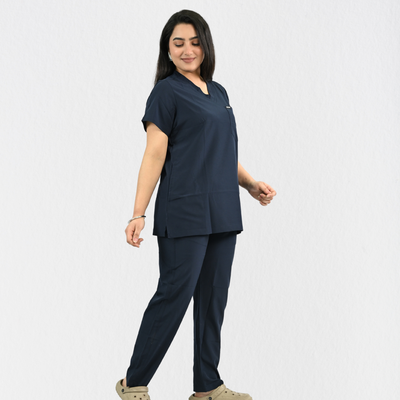 Women PrimaFlex 4 Way Stretch 5 Pocket Scrub Bottom - Navy Blue