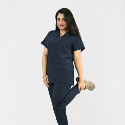 Women PrimaFlex 4 Way Stretch 5 Pocket Scrub Bottom - Navy Blue