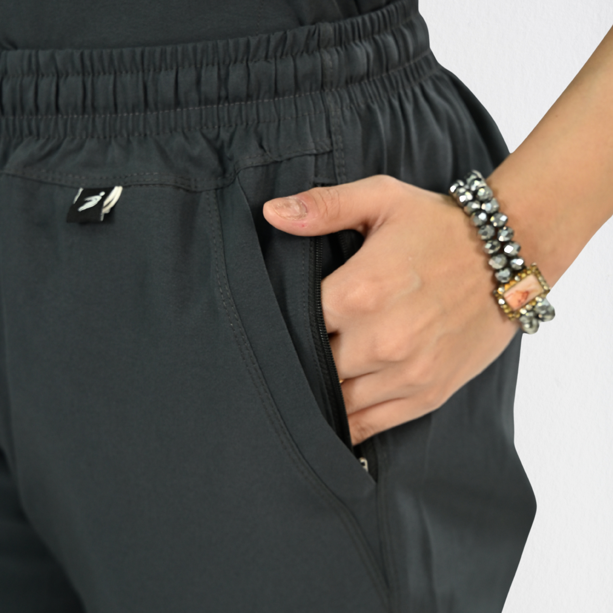 Women PrimaFlex 4 Way Stretch 5 Pocket Scrub Bottom - Slate Grey